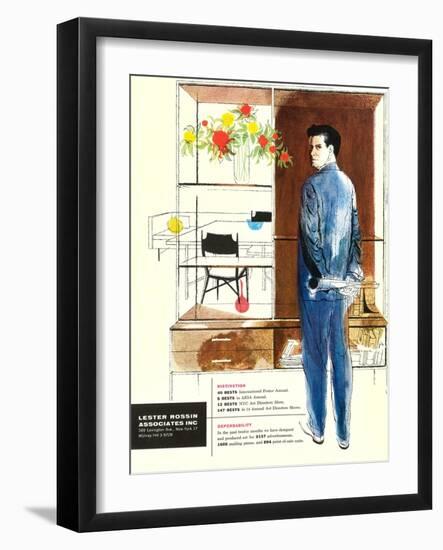 Disgruntled Architect with Plans-null-Framed Art Print