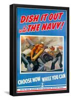 Dish It Out with the Navy WWII War Propaganda Art Print Poster-null-Framed Poster