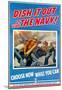 Dish It Out with the Navy WWII War Propaganda Art Print Poster-null-Mounted Poster