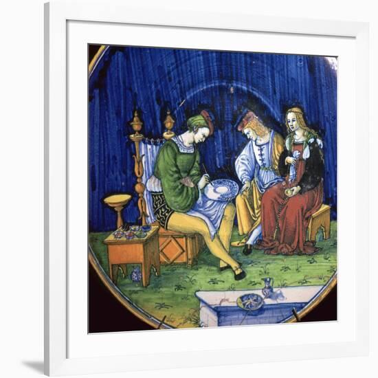 Dish known as the Portrait Painter, 15th century-Unknown-Framed Giclee Print