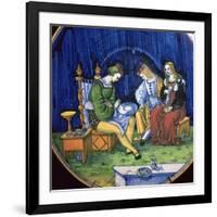 Dish known as the Portrait Painter, 15th century-Unknown-Framed Giclee Print