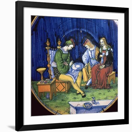 Dish known as the Portrait Painter, 15th century-Unknown-Framed Giclee Print