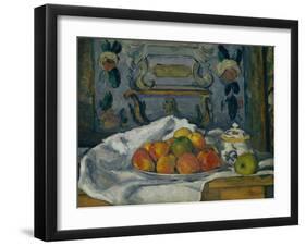 Dish of Apples, c.1876-77-Paul Cezanne-Framed Giclee Print