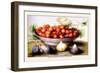 Dish of Cherries with Figs and Medlars-Giovanna Garzoni-Framed Art Print