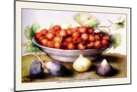 Dish of Cherries with Figs and Medlars-Giovanna Garzoni-Mounted Art Print