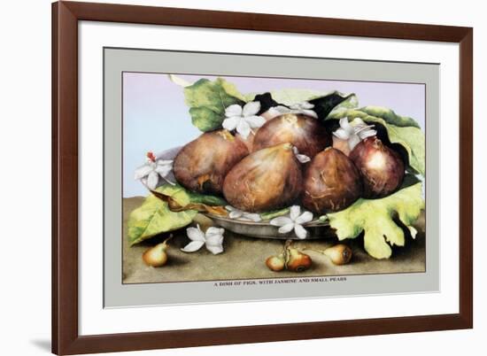 Dish of Figs with Jasmine and Small Pears-Giovanna Garzoni-Framed Premium Giclee Print