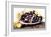 Dish of Grapes and Peaches-Giovanna Garzoni-Framed Art Print