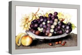 Dish of Grapes and Peaches-Giovanna Garzoni-Stretched Canvas