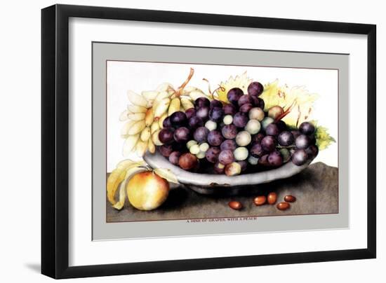 Dish of Grapes and Peaches-Giovanna Garzoni-Framed Art Print
