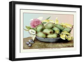 Dish of Medlars, A Rose, and Almonds-Giovanna Garzoni-Framed Art Print