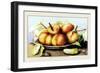 Dish of Peaches with a Cucumber-Giovanna Garzoni-Framed Art Print