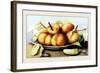 Dish of Peaches with a Cucumber-Giovanna Garzoni-Framed Art Print