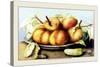 Dish of Peaches with a Cucumber-Giovanna Garzoni-Stretched Canvas