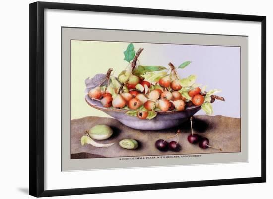 Dish of Small Pears with Medlars and Cherries-Giovanna Garzoni-Framed Art Print