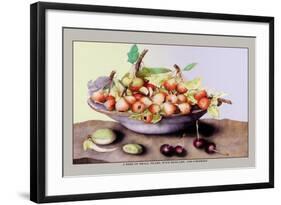 Dish of Small Pears with Medlars and Cherries-Giovanna Garzoni-Framed Art Print