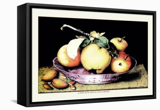 Dish with Apples and Almonds-Giovanna Garzoni-Framed Stretched Canvas