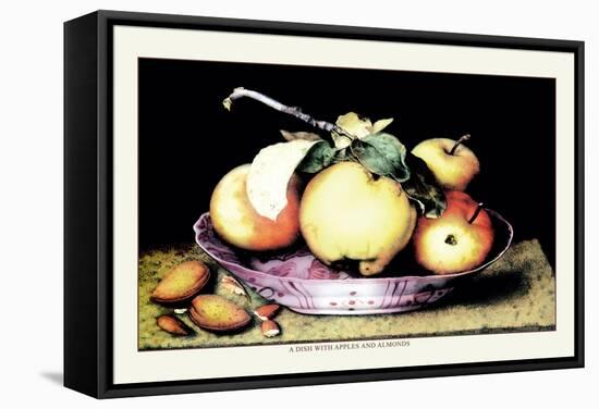 Dish with Apples and Almonds-Giovanna Garzoni-Framed Stretched Canvas