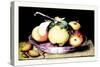 Dish with Apples and Almonds-Giovanna Garzoni-Stretched Canvas