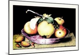 Dish with Apples and Almonds-Giovanna Garzoni-Mounted Art Print