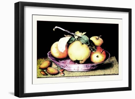 Dish with Apples and Almonds-Giovanna Garzoni-Framed Premium Giclee Print
