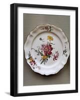 Dish with Floral Motifs, Ceramic, Strasbourg Manufacture, France-Joseph Harold Swanwick-Framed Giclee Print