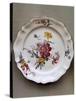 Dish with Floral Motifs, Ceramic, Strasbourg Manufacture, France-Joseph Harold Swanwick-Stretched Canvas