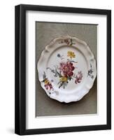 Dish with Floral Motifs, Ceramic, Strasbourg Manufacture, France-Joseph Harold Swanwick-Framed Giclee Print