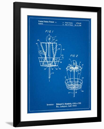 Disk Golf Basket 1988 Patent-Cole Borders-Framed Art Print