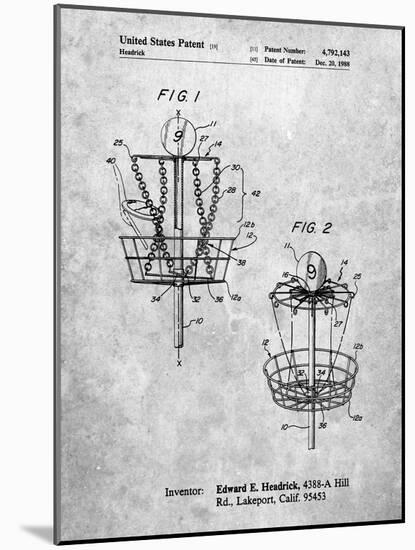 Disk Golf Basket 1988 Patent-Cole Borders-Mounted Art Print