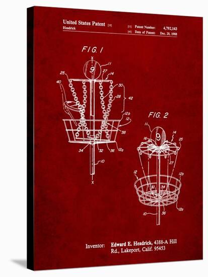 Disk Golf Basket 1988 Patent-Cole Borders-Stretched Canvas