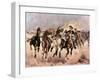 Dismounted: The 4th Troopers Moving-Frederic Sackrider Remington-Framed Giclee Print