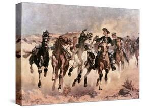 Dismounted: The 4th Troopers Moving-Frederic Sackrider Remington-Stretched Canvas