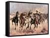 Dismounted: The 4th Troopers Moving-Frederic Sackrider Remington-Framed Stretched Canvas