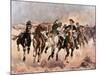 Dismounted: The 4th Troopers Moving-Frederic Sackrider Remington-Mounted Giclee Print