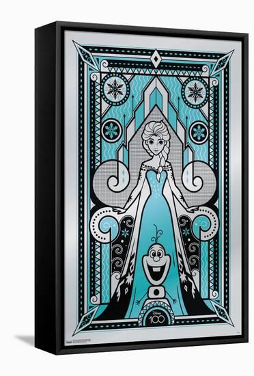 Disney 100th Anniversary - Deco-Luxe Elsa-Trends International-Framed Stretched Canvas