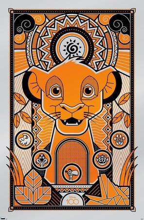 Disney 100th Anniversary - Deco-Luxe Simba' Prints | AllPosters.com