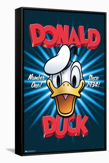 Disney Donald Duck - Number One-Trends International-Framed Stretched Canvas