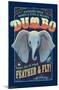 Disney Dumbo - Feather-Trends International-Mounted Poster