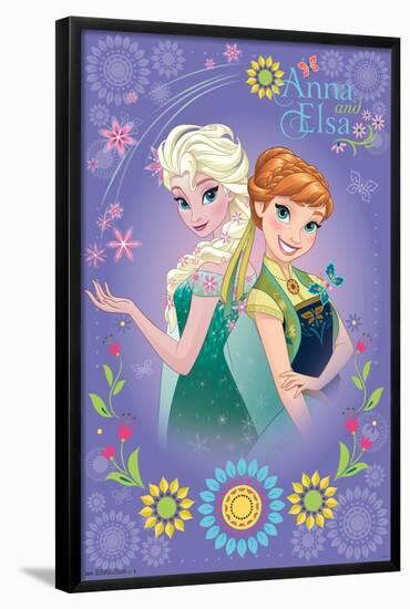 Disney Frozen Fever - Anna and Elsa-Trends International-Framed Poster