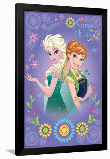 Disney Frozen Fever - Anna and Elsa-Trends International-Framed Poster