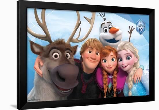 Disney Frozen - Group 10th Anniversary-Trends International-Framed Poster