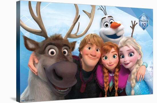 Disney Frozen - Group 10th Anniversary-Trends International-Stretched Canvas