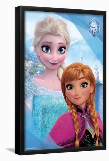 Disney Frozen - Sisters 10th Anniversary-Trends International-Framed Poster