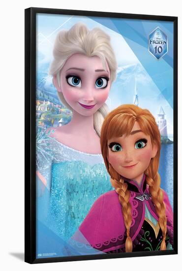 Disney Frozen - Sisters 10th Anniversary-Trends International-Framed Poster