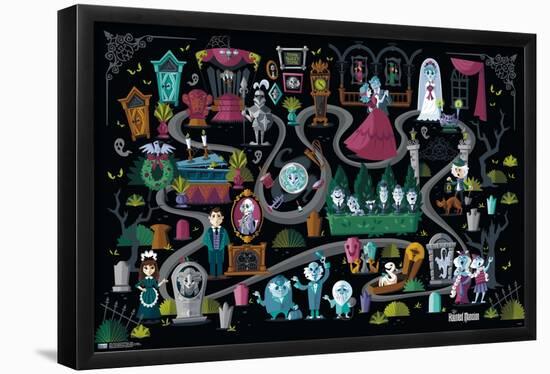 Disney Haunted Mansion - Map-Trends International-Framed Poster