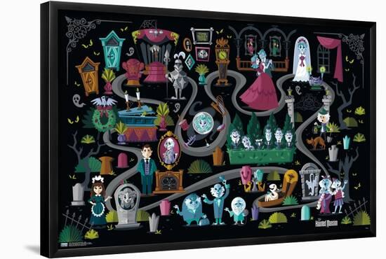 Disney Haunted Mansion - Map-Trends International-Framed Poster