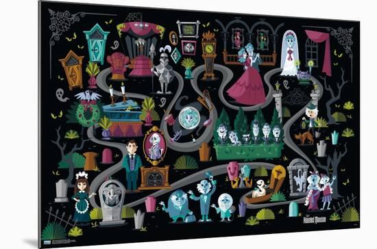 Disney Haunted Mansion - Map-Trends International-Mounted Poster