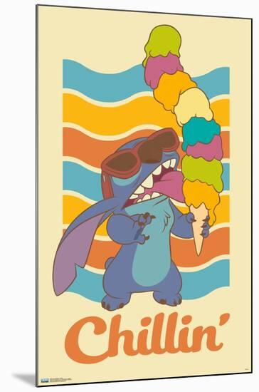 Disney Lilo and Stitch - Chillin-Trends International-Mounted Poster