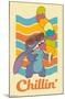 Disney Lilo and Stitch - Chillin-Trends International-Mounted Poster