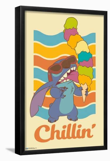 Disney Lilo and Stitch - Chillin-Trends International-Framed Poster